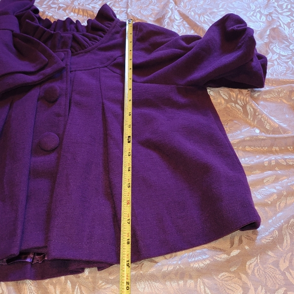 NWT Ryu Swing Coat Jacket in Purple Puff Sleeves & Big Bow Size Medium - Picture 12 of 13
